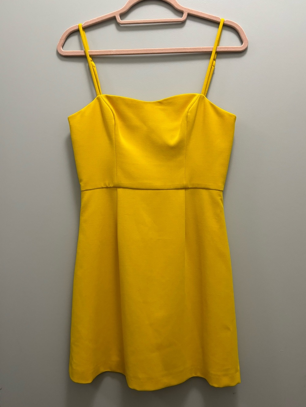 French Connection Whisper Square Neck Strappy Mini Dress Yellow Size XS 🌻